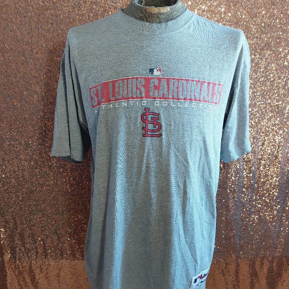 Vintage Majestic Men's Grey St. Louis Cardinals Crew Neck T-shirt Size: XL